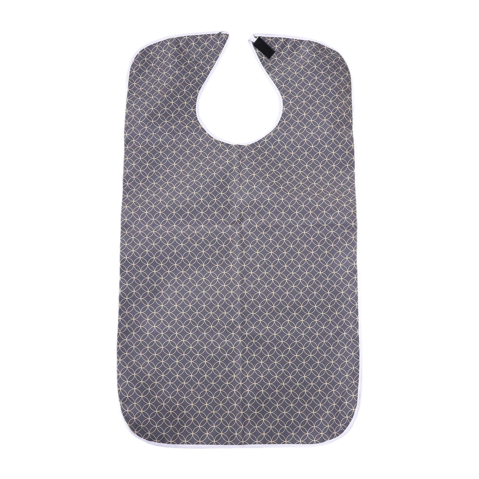 Esquirla Adult Bib for Eating Large Waterproof Clothing Protector for Senior Citizens gray