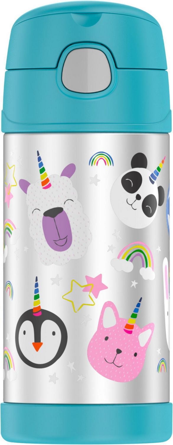 Thermos Funtainer 12 Oz Vacuum Insulated Straw Bottle, Unicorn