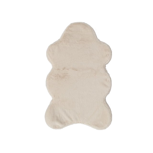Instachew SORA Hide Shape Dog Bed Blush Small with blush European faux fur, waterproof lining, and soft foam cushion, shaped like a hide and sized 25 by 40 inches, ideal for small dogs as a comfortable dog pillow bed.