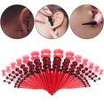 thumbnail image 4 of 50Pcs Ear Expander Double O-Rings Flared Tunnels Three-piece Suit Hypoallergenic Body Piercing Jewelry Set Smooth Surface Finish Acrylic Tapers And Plugs Silicone Tunnels Perfect Gift, 4 of 8