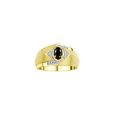 thumbnail image 1 of RYLOS Mens Rings Yellow Gold Plated Silver Ring 6X4MM Oval Shape Gemstone & Diamond Ring Onyx October Birthstone Rings For Man Silver Rings, Size 8, 1 of 7
