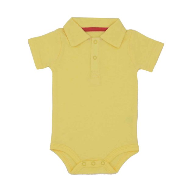 MIASHUI Justaucorps Bébé Manches Courtes Col Polo Tenue de Gentleman, Jaune, 9-12 Mois