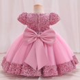 thumbnail image 4 of Robe Formelle pour Tout-Petit à Manches Bouffantes, Robe de Bal, Robe en Tulle, Robe d'Anniversaire pour Filles 6-12 Mois, 4 of 4