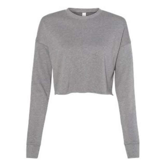 Bella Plus Canvas B53205074 Chandail Court en Molleton pour Femmes, Gris Foncé - Moyen