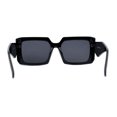 thumbnail image 2 of Lunettes de Soleil Mode pour Femmes, Design Carrées Rectangulaires, Tout Noir, 2 of 4