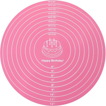 Silicone Baking Mat, Round Cake Mat Silicone Baking Mat with Measurements, Non Stick Dough Rolling Mat Anti-slip Mat