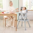 thumbnail image 2 of Babyjoy  8-in-1 Baby High Chair Convertible Dining Booster Seat w/ Removable Tray Grey, 2 of 8