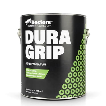 Peinture Antidérapante à Prise Dura (Gris Pâle Gallon) pour Béton, Bois, Carreaux et Métal - Revêtement Antidérapant pour Planchers, Terrasses et Rampes - Peinture Époxy Antidérapante