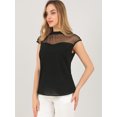 thumbnail image 4 of INSPIRE CHIC Women's Mesh Panel Top Round Neck Keyhole Sleeveless Blouse, 4 of 6