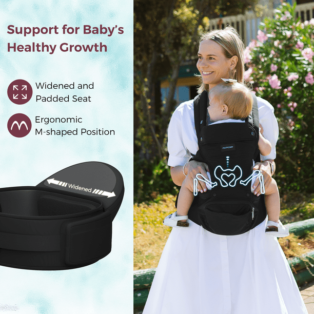 Momcozy Baby Carrier with Hip Seat, 2-in-1 Detachable Infant Hip