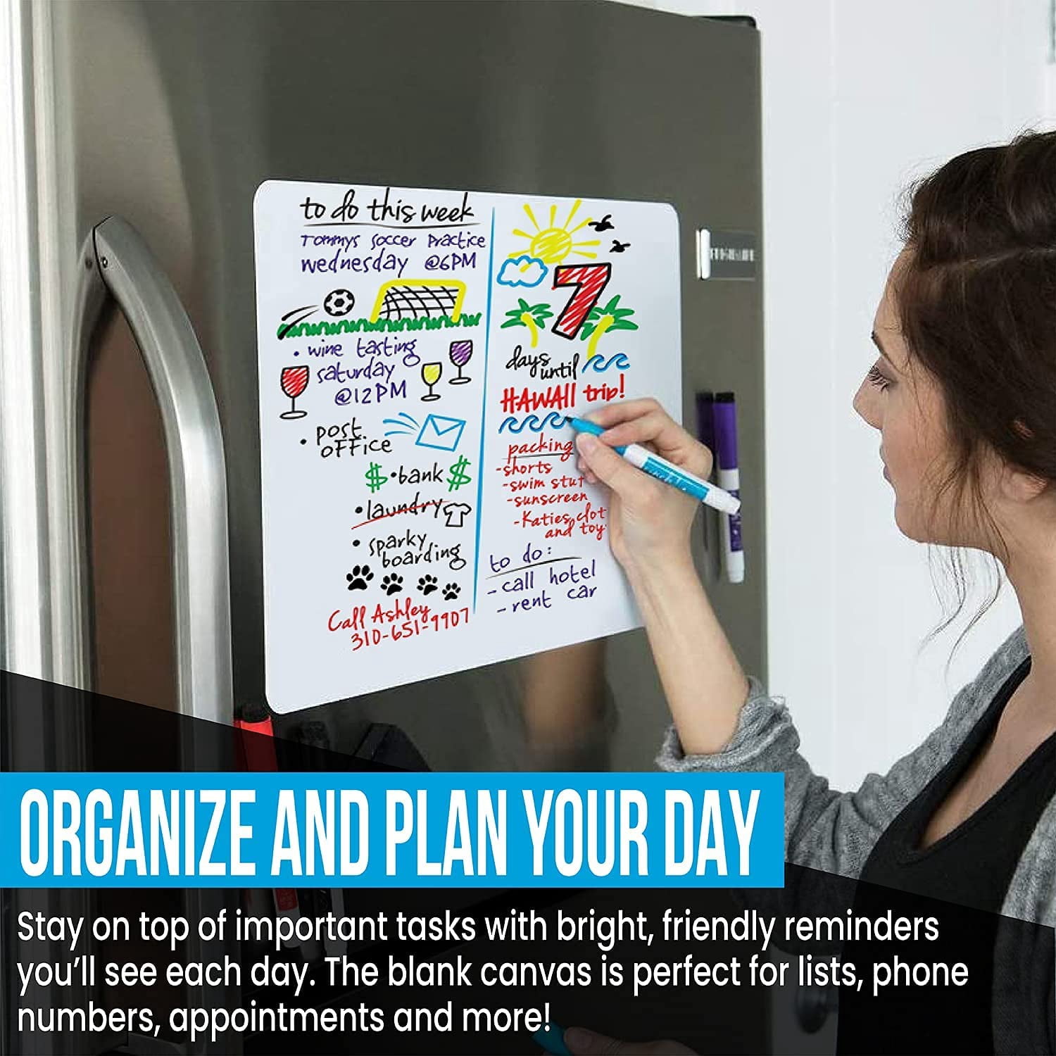 Small White Board - Magnetic whiteboard - Magnetic Dry Erase Board - Fridge whiteboard - Refrigerator whiteboard - White Board for Fridge - Dry Erase Board Magnetic - Magnetic White Board