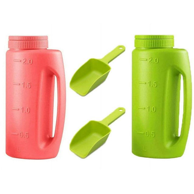 CHUANK Ice Melt Salt Spreader Handheld Shaker for Lawn Seed Salt Ice Melt Calcium Deicer Shaker 2 Liter Adjustable Hole Size Handy for Fertilizer Lawn Seed Salt to Deice
