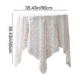 thumbnail image 3 of Lace Tablecloth Square,Rustic Lace Embroidered Tablecloth,Heavy Small Square Tassel Cotton Linen Table Cloth ,Wrinkle Free Washable Table Cover for End Bedside Coffee Teapoy Table Tea Trolley, 3 of 9