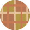 thumbnail image 1 of Ahgly Company Tapis d'Intérieur Ronds Transitionnels Orange Lavables à la Machine, 6 Pieds Rond, 1 of 7