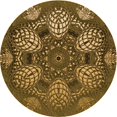 thumbnail image 1 of Ahgly Company Tapis Rond Lavable en Machine Intérieur Transitionnel Brun Cannelle, 3 Pieds Rond, 1 of 7