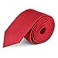 thumbnail image 3 of Moda Di Raza , Cravates pour Hommes, Cravates Longues pour Hommes, Cravates Fines, Cravates Fines pour Hommes, Cravates pour Hommes - Cravate Rouge, 2 Pouces de Large, 3 of 4