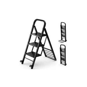 Afeifafa-2-in-1 Échelle & Camion à main Combo Collapsible 3-Step Échelle avec roues