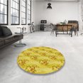 thumbnail image 4 of Ahgly Company Tapis d'Intérieur Lavable en Machine Carré Transitionnel Jaune Banane, 8 Pieds Carré, 4 of 7
