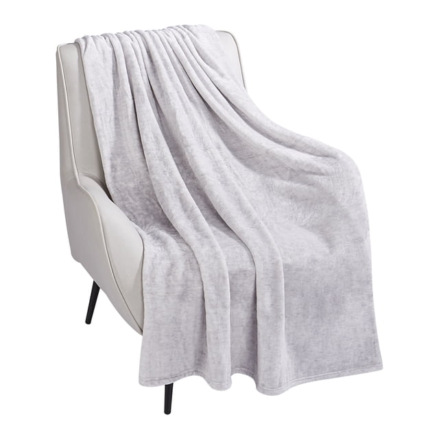 Jeté pelucheux à motif mélangé gris clair HOMETRENDS
