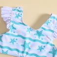 thumbnail image 4 of Kid Girl Swimsuit 2 Piece Tankini Set Swimwear Hawaiian Ruffle Bathing Suits for Girls 4-5 Years, 4 of 6