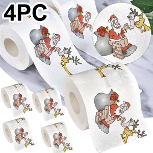 Suncoda Papier en rouleau, couleur de Noël Papier toilette Père Noël Tree Imprimé Tissu