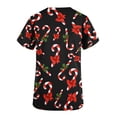 thumbnail image 5 of TIMIFIS Hauts de Sarrau de Noël pour Femmes Costume Col en V Manches Courtes Uniforme d'Infirmière Arbre de Noël Imprimé Tenue de Travail Décontractée des Fêtes T-Shirts Graphiques Blouse Hauts de Sarrau avec Poches-Noirautomne/hiver, 5 of 5