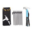 thumbnail image 1 of jinwen 8Pcs Tente Piquets Camp Marteau Piquets de Camping pour la Randonnée Jardinage de Randonnée Marteau Bleu, 1 of 9
