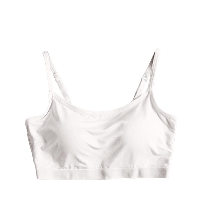Xfvqtps Womens Bras Wireless Solid Color Adjustable Spaghetti Strap Elastic Pullover Comfortable Breathable Daily Bras White