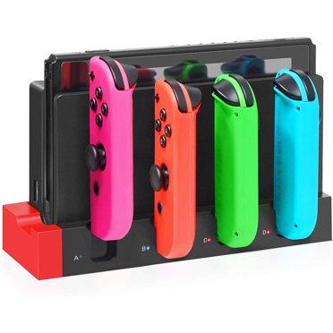 Joy-Con Charge Dock, Nintendo Switch Joy Con Controllers Charging Dock, Support 4pcs Joy Con, Charger Stand Station with LED Indicator for Nintendo Switch