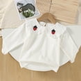 thumbnail image 1 of Cowsor Girls Soft Ribbed Peter Pan Collar Bow T-Shirt Sweet and Ribbed Knit Casua Cute Tops, 1 of 3