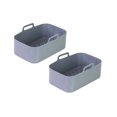thumbnail image 2 of serony Air Fryer Baking Plate High Temperature Rectangle Non-Fading Liner Reusable Silicone Basket Kitchen Barbecue Cake Tool Gray 2Pcs, 2 of 6