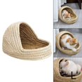 thumbnail image 3 of lionlar Hand-Woven Straw Hamster Nest Cave Kitten Rabbit Bed Cage L 34x23x18cm, 3 of 6