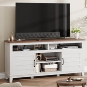 Kojooin TV Stand for 63 in, Entertainment Center with Adjustable Shelves, Farmhouse TV Stand with Cabinet Doors,for Living Room, Bedroom