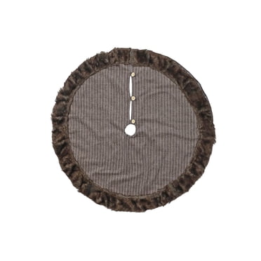 Bordure Et Bouton De Jupe D'Arbre En Tissu À Rayures
