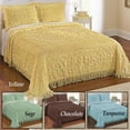 thumbnail image 3 of Collections Etc Calista Chenille Lightweight Bedspread With Fringe Border Chocolate Queen, 3 of 4