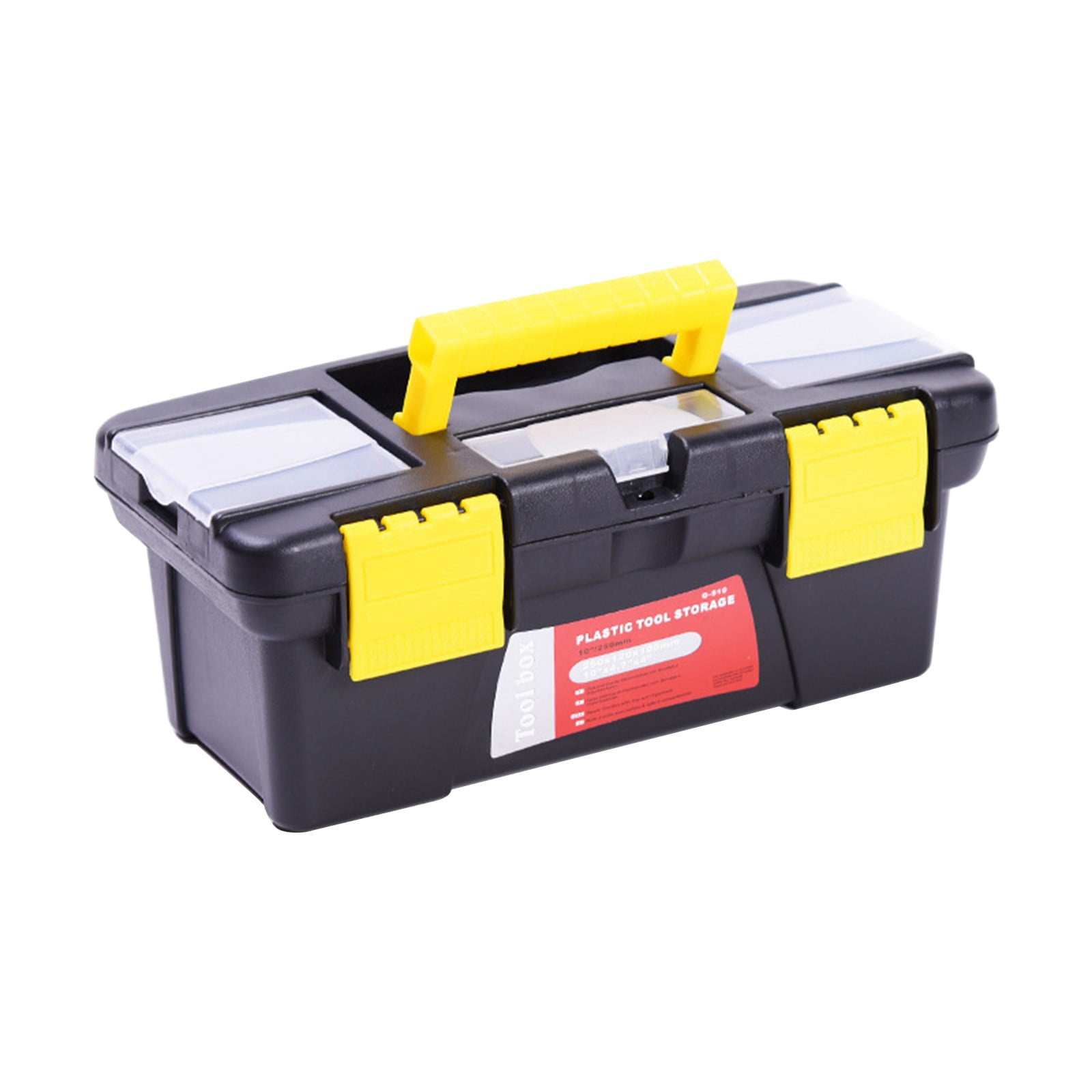 Small Tool Box 10-inch Plastic Tool Boxes Double-LayerTtoolbox With Handle Removable Tray With Double Lock Secured Toolbox For Home
