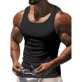 thumbnail image 1 of Innerwin Muscle Chemises Scoop Cou Hommes Été Hauts Sport Couleur Unie Léger Réservoir Noir S, 1 of 3