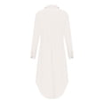 thumbnail image 4 of Pisexur Womens Summer Dresses Cotton Linen Button Down Short Sleeve Shirt Dress Drawstring V Neck Solid Color Formal Dress Casual Tummy Control Flowy Sundress Plus Size S-5XL, 4 of 9