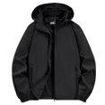 thumbnail image 4 of LOVZFMLL Jackets for Men's Solid Color Velvet Winter Windproof Hooded Long Sleeved Pocket, 4 of 7