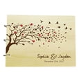 thumbnail image 1 of Unique Personalized Wood Engraved Heart Trees And Birds Wedding Guest Book Photo Albums Scrapbook, 1 of 2