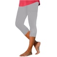 thumbnail image 1 of Pantalons Capris pour Femmes, Pantalon Évasé Court, Jambe Découpée, Grande Taille pour Femmes, Polyester, Capris Décontractés pour Dames, Pantalons Capris Style C-89 Gris G, 1 of 6