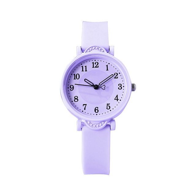 Easy Read Dial Watch Precise Timing Silicone Strap Durable Metal Material for Young People Students Both Genders