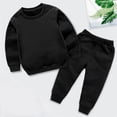 thumbnail image 2 of MeetoTime Girls Boys 2 Piece Outfit Basic Pullover Sweatshirt and Jogging Pants Cotton Set for Toddler Kids, 2 of 4