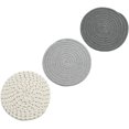 thumbnail image 3 of Cribun Potholders Set Trivets Set 3pcs 18 cm Diam 100% Eco Pure Cotton Thread Weave Trivets for Hot Pots and Pans | Kitchen Trivets for Hot Dishes Pot Holders, 3 of 8