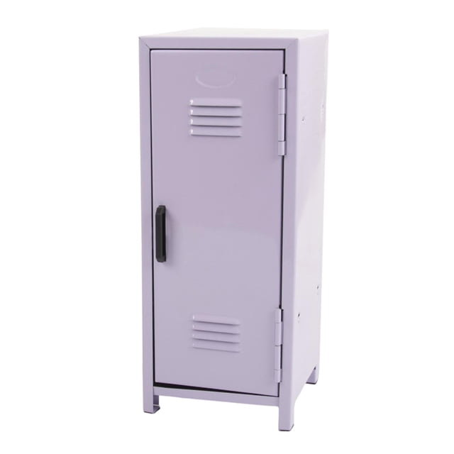 GROWTH TANK Mini Locker Cute Metal with Lock and Key Desk Cabinet for Cards Toys Makeups violet