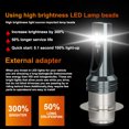 thumbnail image 3 of For Yamaha Kodiak 400 2000-2004 450 2003-2005 LED Headlight Bright White Bulbs 2Pair, 3 of 8