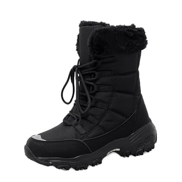 XZNGL Snow Boots Winter Boots Winter Plus Cotton Thick Cotton Boots Thick-Soled Sponge Cake Middle Tube Snow Boots