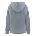 thumbnail image 4 of LUXUR Sweat à Capuche pour Femmes Pull à Manches Longues Hauts Décontractés Col en V Gris 4TG, 4 of 4
