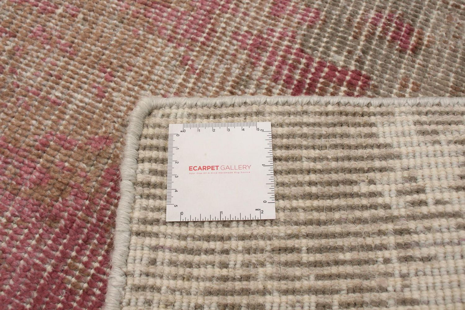 ECARPETGALLERY 5'0" x 7'8" Contemporary Galleria Hand Loomed Area Rug for Living Room, Dining Room and Bedroom in Pink