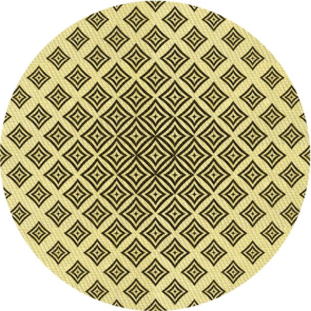Ahgly Company Tapis d'Intérieur Ronds Transitionnels Lavables à la Machine, Chêne Brun, 4 Pieds Rond